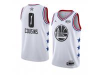 Golden State Warriors #0 White DeMarcus Cousins 2019 All-Star Game Swingman Finished Jersey Men's