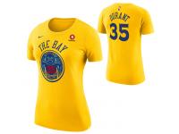 Golden State Warriors Nike Dri-FIT Women's City Edition Kevin Durant #35 Chinese Heritage Game Time Name & Number T-Shirts - Gold