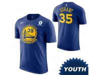 Golden State Warriors Nike Dri-FIT Youth Kevin Durant #35 Game Time Name & Number T-Shirts - Royal