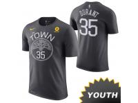 Golden State Warriors Nike Dri-FIT Youth 'The Town' Kevin Durant #35 Game Time Name & Number T-Shirts - Grey