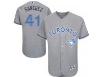 Gray Aaron Sanchez Men #41 Majestic MLB Toronto Blue Jays 2016 Father Day Fashion Flex Base Jersey