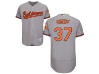 Gray Dylan Bundy Men #37 Majestic MLB Baltimore Orioles Flexbase Collection Jersey