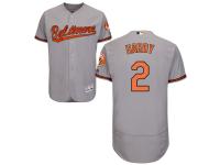 Gray J.J. Hardy Men #2 Majestic MLB Baltimore Orioles Flexbase Collection Jersey
