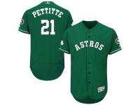 Green Celtic Andy Pettitte Men #21 Majestic MLB Houston Astros Flexbase Collection Jersey