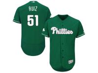 Green Celtic Carlos Ruiz Men #51 Majestic MLB Philadelphia Phillies Flexbase Collection Jersey