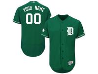 Green Celtic Customized Men Majestic MLB Detroit Tigers Flexbase Collection Jersey