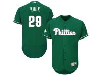 Green Celtic John Kruk Men #29 Majestic MLB Philadelphia Phillies Flexbase Collection Jersey