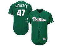 Green Celtic Larry Andersen Men #47 Majestic MLB Philadelphia Phillies Flexbase Collection Jersey