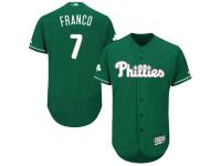 Green Celtic Maikel Franco Men #7 Majestic MLB Philadelphia Phillies Flexbase Collection Jersey