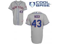 Grey Addison Reed Men #43 Majestic MLB New York Mets Cool Base Road Jersey