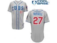 Grey Addison Russell Men #27 Majestic MLB Chicago Cubs Cool Base Alternate Road Jersey