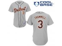 Grey Alan Trammell Men #3 Majestic MLB Detroit Tigers Cool Base Road Jersey