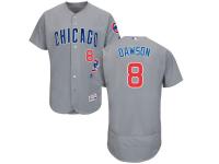 Grey Andre Dawson Men #8 Majestic MLB Chicago Cubs Flexbase Collection Jersey