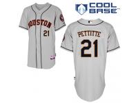 Grey Andy Pettitte Men #21 Majestic MLB Houston Astros Cool Base Road Jersey