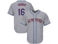 Grey Authentic Dwight Gooden Youth Jersey #16 Cool Base MLB New York Mets Majestic Road