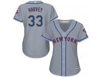 Grey Authentic Matt Harvey Women's Jersey #33 Cool Base MLB New York Mets Majestic Road