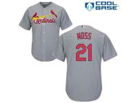 Grey Brandon Moss Men #21 Majestic MLB St. Louis Cardinals Cool Base Road Jersey