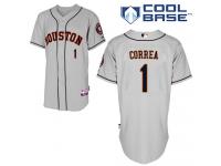 Grey Carlos Correa Men #1 Majestic MLB Houston Astros Cool Base Road Jersey