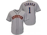 Grey Carlos Correa Women #1 Majestic MLB Houston Astros Cool Base Road Jersey