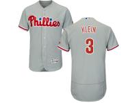 Grey Chuck Klein Men #3 Majestic MLB Philadelphia Phillies Flexbase Collection Jersey