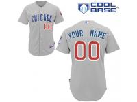 Grey Customized Youth Majestic MLB Chicago Cubs Cool Base Road Jersey