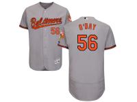 Grey Darren O'Day Men #56 Majestic MLB Baltimore Orioles Flexbase Collection Jersey