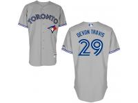 Grey Devon Travis Men #29 Majestic MLB Toronto Blue Jays Road Jersey