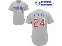 Grey Dexter Fowler Men #24 Majestic MLB Chicago Cubs Cool Base Road Jersey