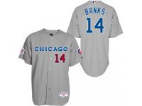 Grey Ernie Banks Men #14 Majestic MLB Chicago Cubs 1990 Turn Back The Clock Jersey