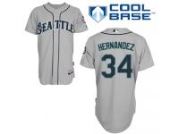 Grey Felix Hernandez Women #34 Majestic MLB Seattle Mariners Cool Base Road Jersey