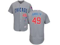 Grey Jake Arrieta Men #49 Majestic MLB Chicago Cubs Flexbase Collection Jersey