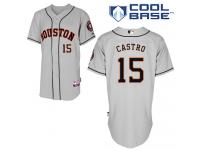 Grey Jason Castro Men #15 Majestic MLB Houston Astros Cool Base Road Jersey