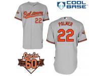 Grey Jim Palmer Men #22 Majestic MLB Baltimore Orioles Cool Base Road Jersey