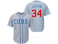 Grey Jon Lester Women #34 Majestic MLB Chicago Cubs Cool Base Alternate Road Jersey