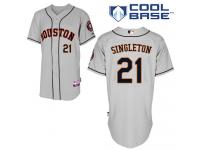 Grey Jon Singleton Men #21 Majestic MLB Houston Astros Cool Base Road Jersey