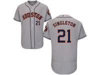 Grey Jon Singleton Men #21 Majestic MLB Houston Astros Flexbase Collection Jersey