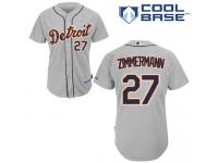 Grey Jordan Zimmermann Men #27 Majestic MLB Detroit Tigers Cool Base Road Jersey