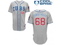 Grey Jorge Soler Men #68 Majestic MLB Chicago Cubs Cool Base Alternate Road Jersey