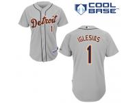 Grey Jose Iglesias Men #1 Majestic MLB Detroit Tigers Cool Base Road Jersey