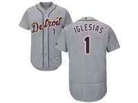 Grey Jose Iglesias Men #1 Majestic MLB Detroit Tigers Flexbase Collection Jersey