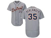 Grey Justin Verlander Men #35 Majestic MLB Detroit Tigers Flexbase Collection Jersey