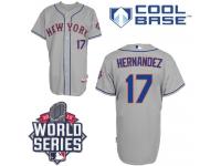 Grey Keith Hernandez Men #17 Majestic MLB New York Mets 2015 World Series Cool Base Road Jersey