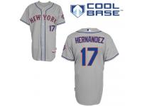 Grey Keith Hernandez Men #17 Majestic MLB New York Mets Cool Base Road Jersey