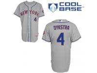 Grey Lenny Dykstra Men #4 Majestic MLB New York Mets Cool Base Road Jersey