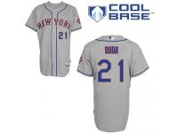Grey Lucas Duda Men #21 Majestic MLB New York Mets Cool Base Road Jersey