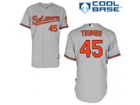 Grey Mark Trumbo Men #45 Majestic MLB Baltimore Orioles Cool Base Road Jersey