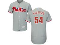 Grey Matt Harrison Men #54 Majestic MLB Philadelphia Phillies Flexbase Collection Jersey