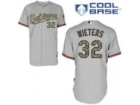Grey Matt Wieters Men #32 Majestic MLB Baltimore Orioles USMC Cool Base Jersey