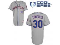 Grey Michael Conforto Men #30 Majestic MLB New York Mets Cool Base Road Jersey