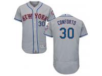 Grey Michael Conforto Men #30 Majestic MLB New York Mets Flexbase Collection Jersey